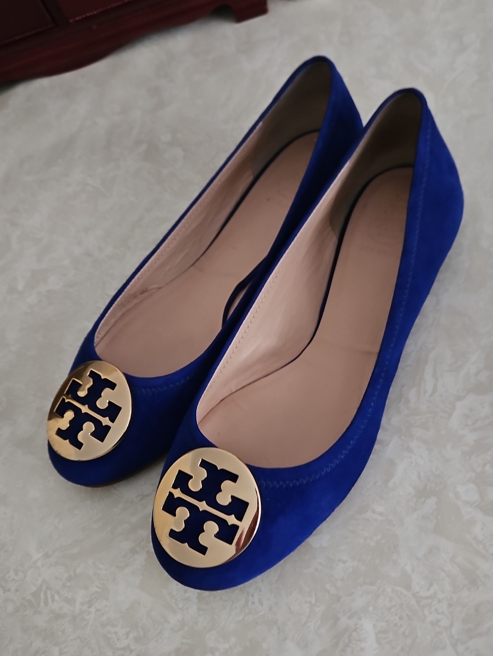 Tory Burch Cobalt Blue Suede Ballet Flats , Size 9M. - Picture 5 of 12